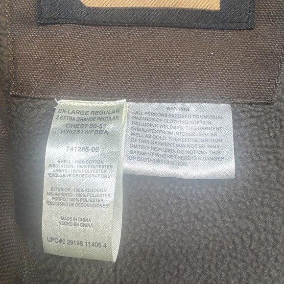 Big Smith mens brown canvas work chore jacket utility pockets‎ lined 2XL - Picture 3 of 14